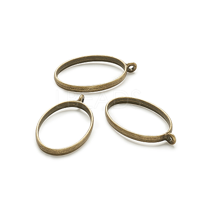 Rack Plating Alloy Open Back Bezel Pendants PALLOY-TA0001-10AB-1