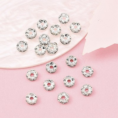 Brass Rhinestone Spacer Beads RSB04C14-1