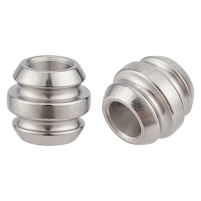 6Pcs 304 Stainless Steel Beads STAS-BC0003-34-1
