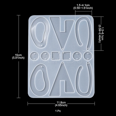 Geometry Pendant & Links Silicone Molds DIY-YW0006-72-1