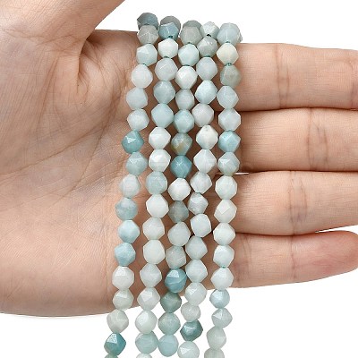 Natural Flower Amazonite Beads Strands G-Z119-A09-01-1