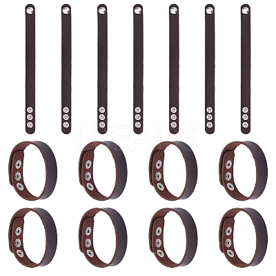 15Pcs Imitation Leather Simple Plain Cord Bracelet with Alloy Buckles BJEW-ME0001-06A-1
