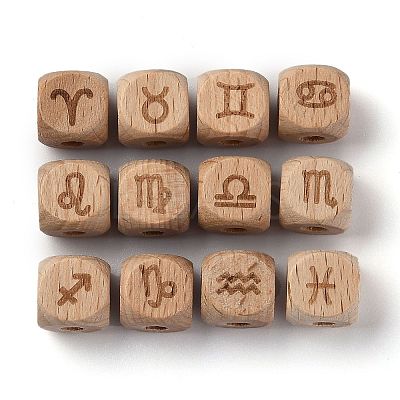 Natural Wood Constellation Beads WOOD-M002-03-1