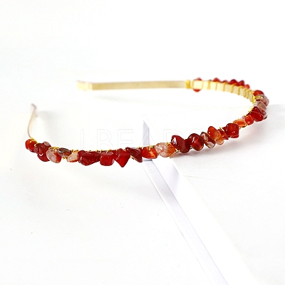 Natural Carnelian Hair Bands PW-WGC1C33-11-1