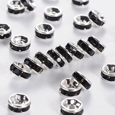 Brass Grade A Rhinestone Spacer Beads RSB034NF-04-1
