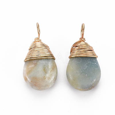 Natural Flower Amazonite Pendants G-S359-294E-1