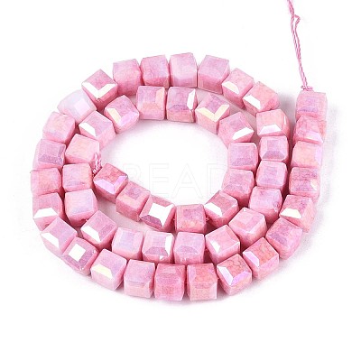 Anti-Tarnish Electroplate Glass Beads Strands GLAA-T025-8mm-10H-1