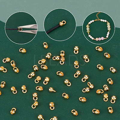 60Pcs Brass Bead Tips KK-HS0002-06-1