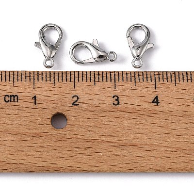Platinum Plated Alloy Lobster Claw Clasps X-E102-NF-1