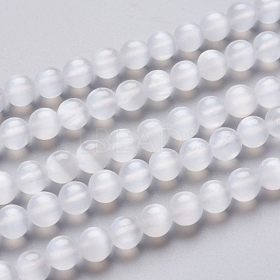 Natural Selenite Beads Strands X1-G-L552H-16A-1