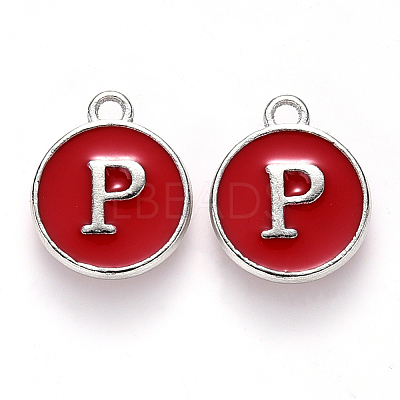 Platinum Plated Alloy Enamel Charms X-ENAM-S118-03P-P-1