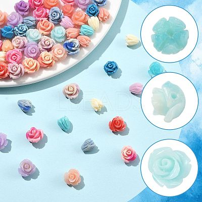 50Pcs 7 Styles Synthetic Coral Beads CORA-FS0001-03-1