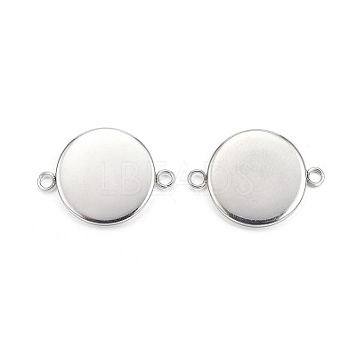 Tarnish Resistant 304 Stainless Steel Cabochon Connector Settings STAS-G127-14-14mm-P-1