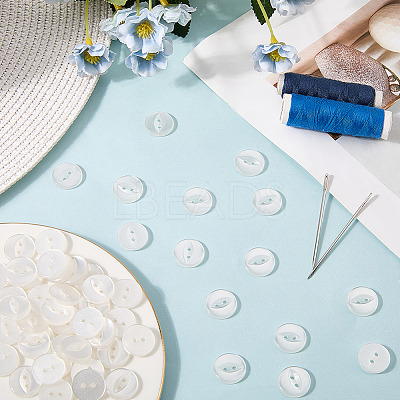 100Pcs 2-Hole Resin Buttons BUTT-CY0001-23A-1