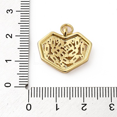 Brass Micro Pave Cubic Zirconia Pendants KK-P308-17G-1