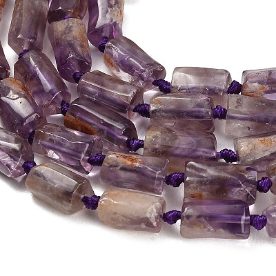 Natural Purple Phantom Quartz/Purple Lodolite Quartz Beads Strands GG-CBACBBC-A01-01-1