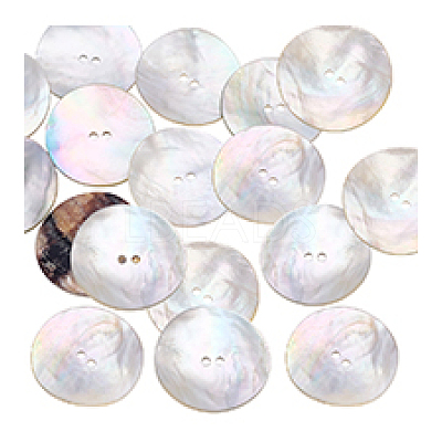 20Pcs 2-Hole Natural Shell Buttons BUTT-PH0001-75-1