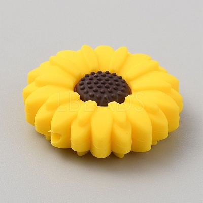 Daisy Silicone Beads SIL-WH0001-60B-02-1