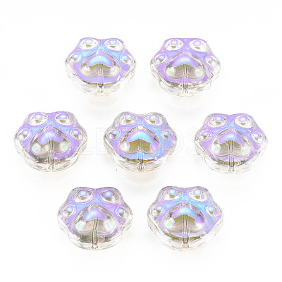 Electroplate Transparent Glass Beads X-GLAA-T022-07-B01-1