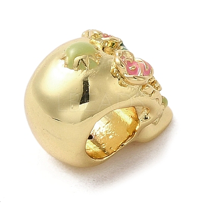 Brass Rhinestone European Beads LS-KK-A203-03G-1