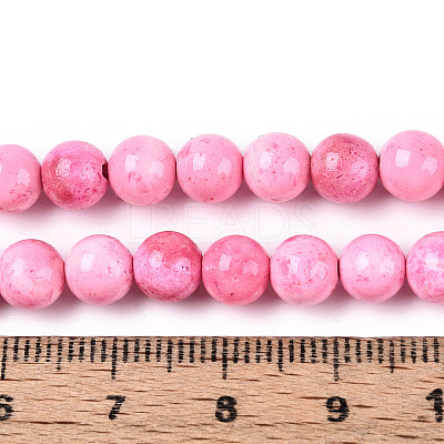 Dyed Synthetic Fossil Beads Strands G-T139-6mm-66C-1