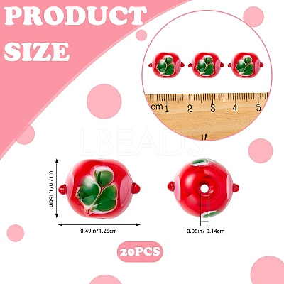 20Pcs Handmade Lampwork Bumpy Beads LAMP-SZ0001-52B-1
