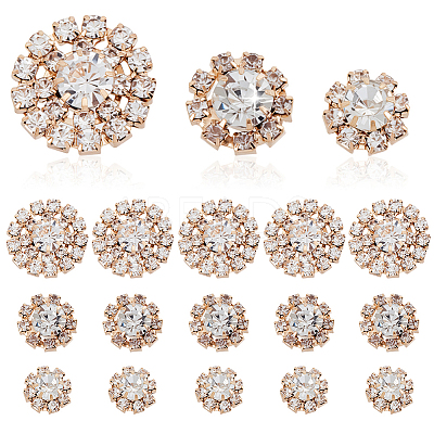 40Pcs 3 Styles Zinc Alloy Crystal Rhinestone Cabochons FIND-GA0007-04KCG-1