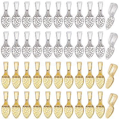 200Pcs 2 Colors Alloy Glue-on Flat Pad Bails FIND-SP0001-82-1