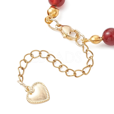 Natural Carnelian Beaded Bracelets BJEW-JB12752-02-1