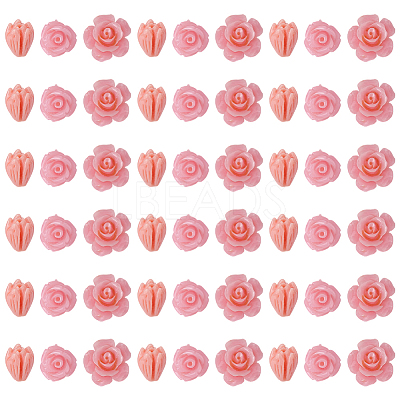 60Pcs 3 Styles Dyed Synthetic Coral Carved Beads CORA-SC0001-21A-1