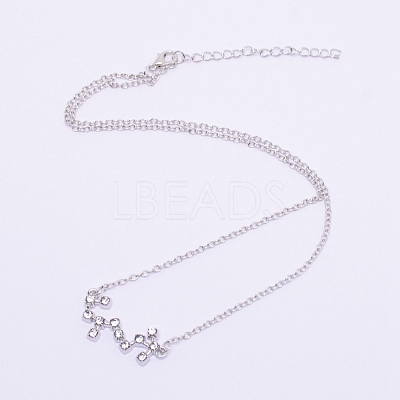 Alloy Rhinestone Pendants Necklaces NJEW-WH0007-02J-1