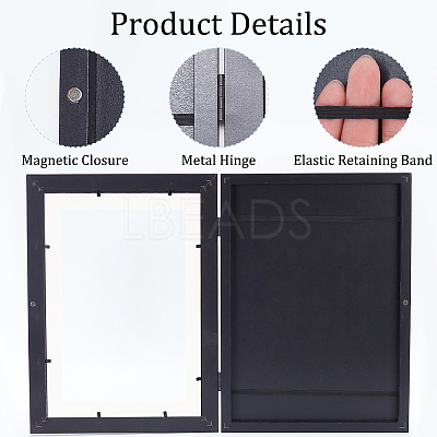 2 Sets 2 Colors Rectangle Wood Photo Frames with Hanging Hook DIY-GA0005-70-1