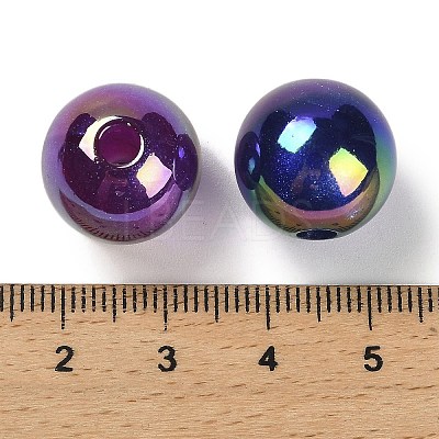 UV Plating Opaque Rainbow Iridescent Acrylic Beads SACR-R001-15A-1