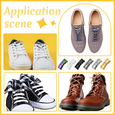 24Pcs 6 Colors Alloy Shoelaces Buckle Lock FIND-NB0005-17-1