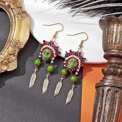 Iron Dangle Stud Earring EJEW-MZ00189-02-1