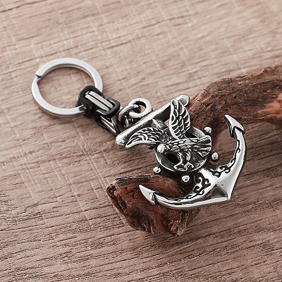 Vintage 304 Stainless Steel Anchor with Eagle Keychains ZH6166-1