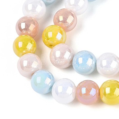 Electroplate Glass Beads Strands EGLA-N019-10mm-02-1