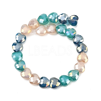Electroplate Transparent Glass Beads Strands GL-CBADAFE-01J-1