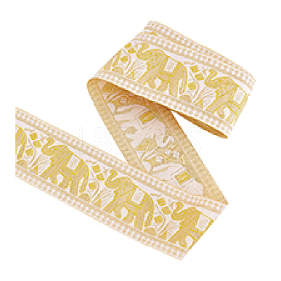  4.7~5 Yards Elephant/Cross/Rhombus Ethnic Style Polyester Jacquard Wide Ribbon OCOR-PH0004-33-1