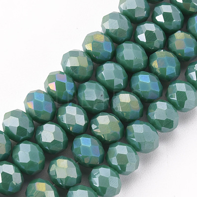 Electroplate Glass Beads Strands EGLA-A034-P8mm-B20-1