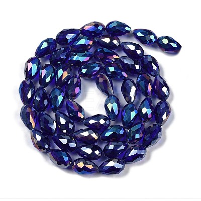Transparent Electroplate Glass Beads Strands EGLA-N013-T4mm-B07-1