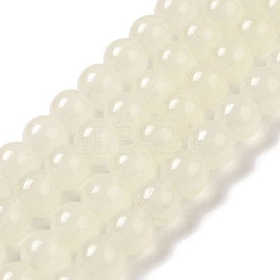 Baking Paint Imitation Jade Glass Round Bead Strands X1-DGLA-Q021-8mm-01-1