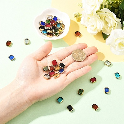 40Pcs 8 Colors Transparent Handmade Lampwork Beads LAMP-YW0004-31-1