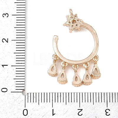 Brass Micro Pave Cubic Zirconia Pendants KK-F918-01KCG-1
