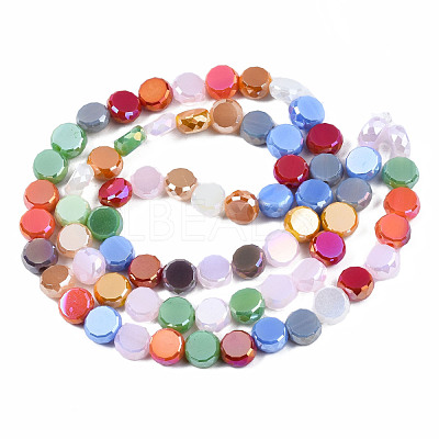 Electroplate Opaque Glass Beads Strands X-EGLA-S174-31-1