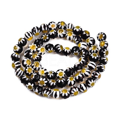 Round Millefiori Glass Beads Strands LK-P001-31-1
