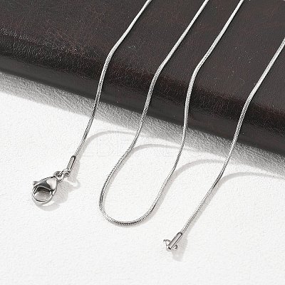 Non-Tarnish 304 Stainless Steel Snake Chains Necklaces X-STAS-F094-24P-1