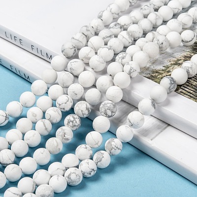 Natural Howlite Beads Strands G-D696-8mm-1