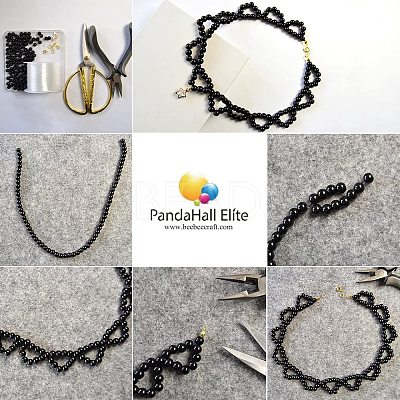 5 Strands Baking Paint Pearlized Glass Pearl Round Bead Strands HY-PH0002-22-B-1