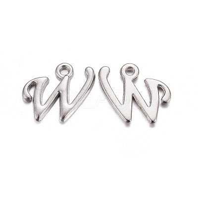 Platinum Plated Alloy Letter Pendants LS-PALLOY-J718-01P-W-1